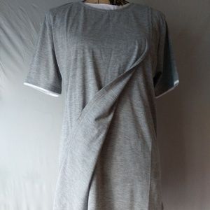 Men's Irregular Hem T-Shirt Doubled Layered Sz.M